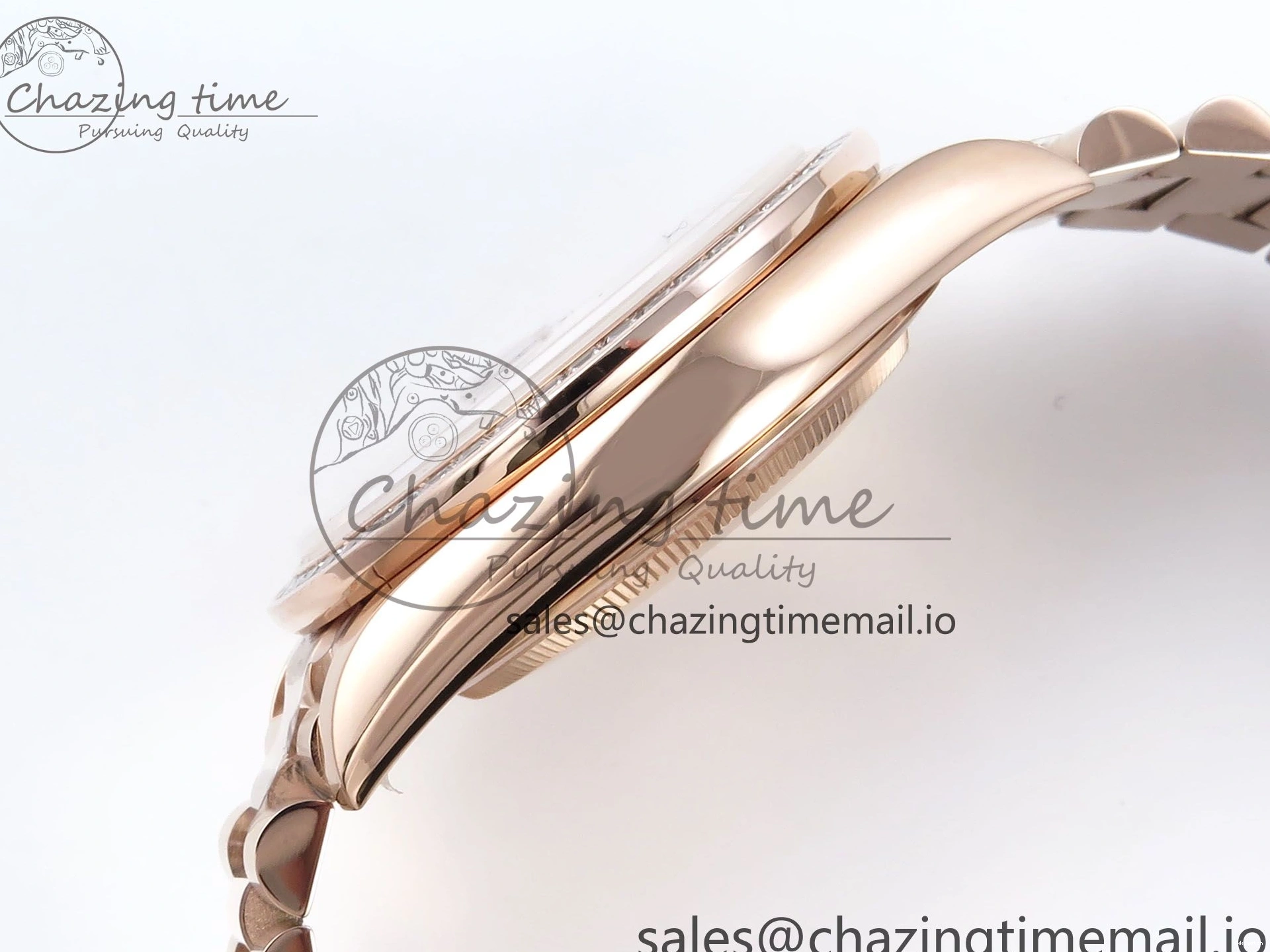 Roman on Weight) DayDate Best Green Dial President V5 A2836 1:1 Bracelet Edition 40 Bezel RG QF Diamonds (Gain 0111